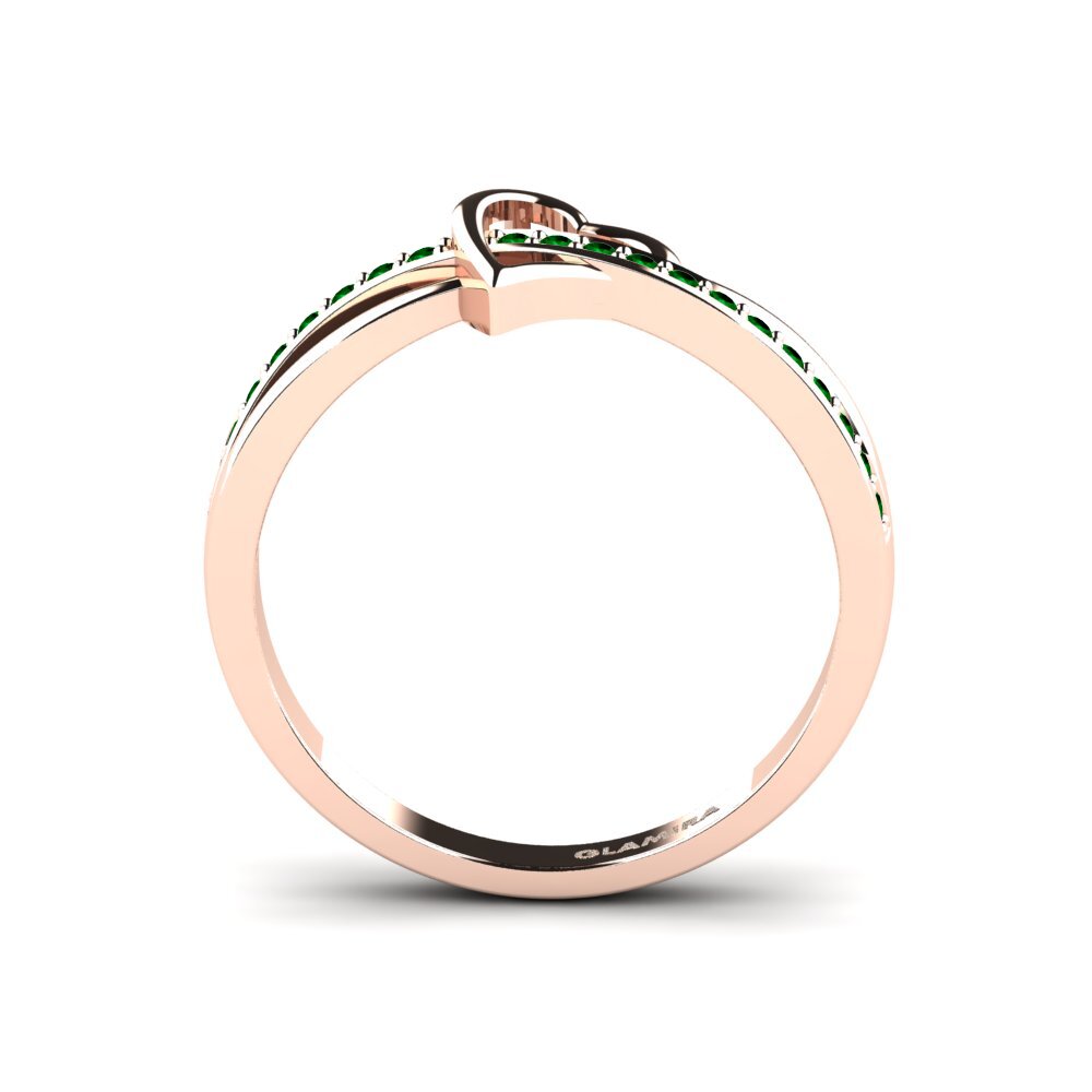 14ct Rose Gold Green Zirconia Ring Amelie