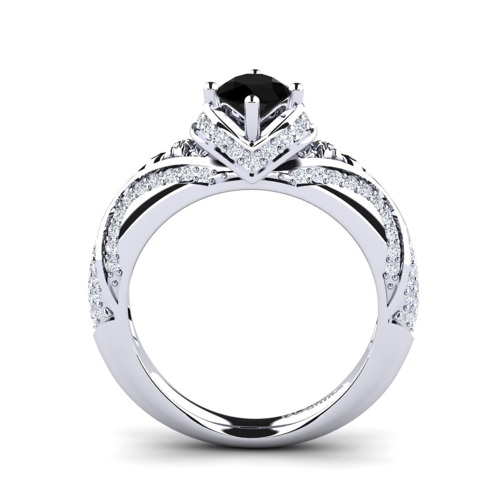 Black Diamond Engagement Ring Amorina