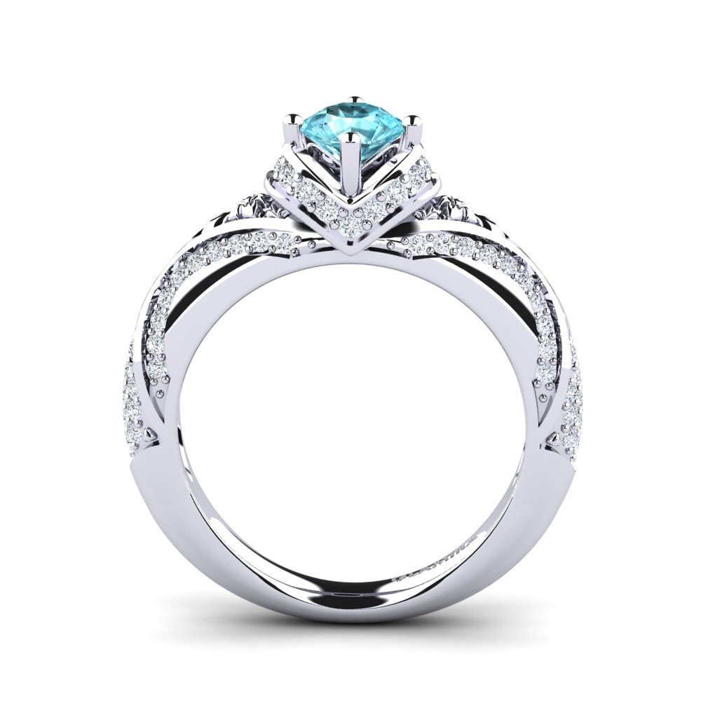 Blue Zircon Engagement Ring Amorina