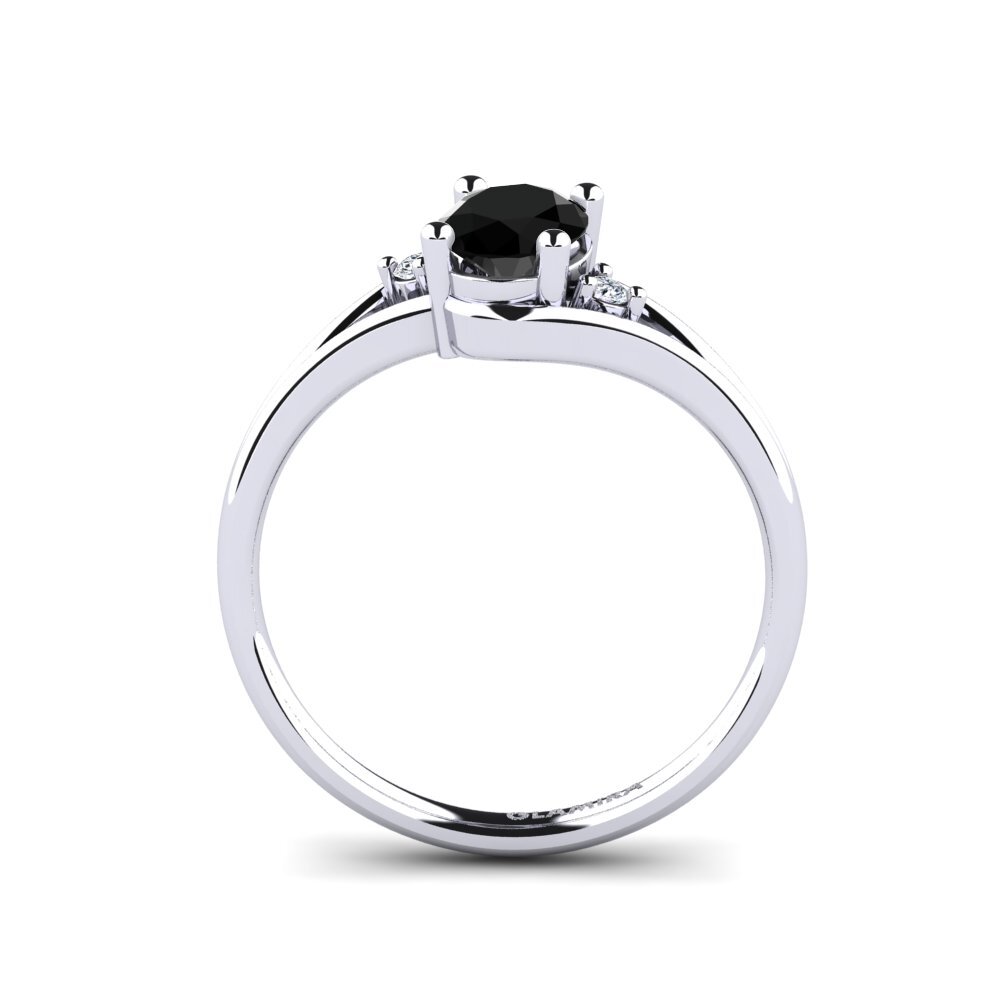 Black Onyx Engagement Ring Ariel