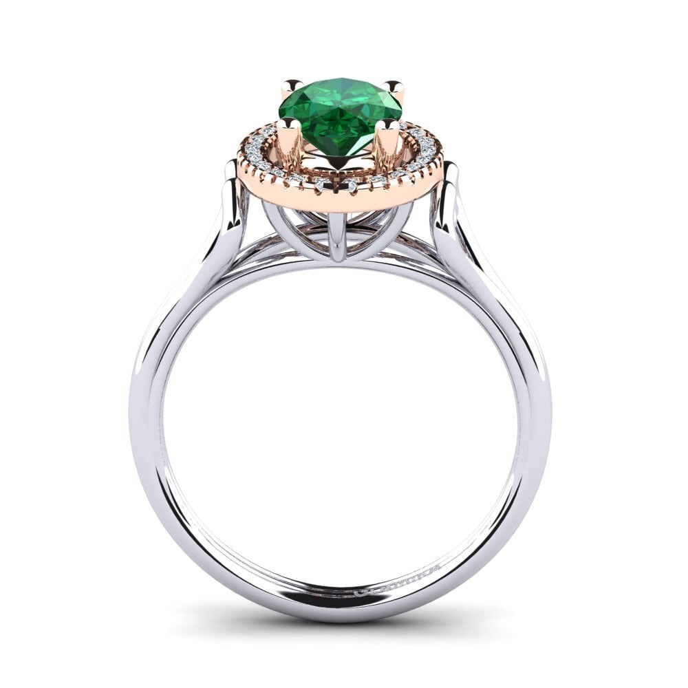 14ct White & Rose Gold Tsavorite Engagement Ring Azalea