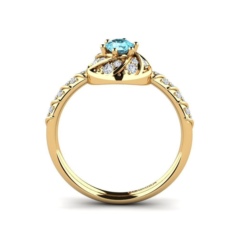 Blue Zircon Engagement Ring Blondene