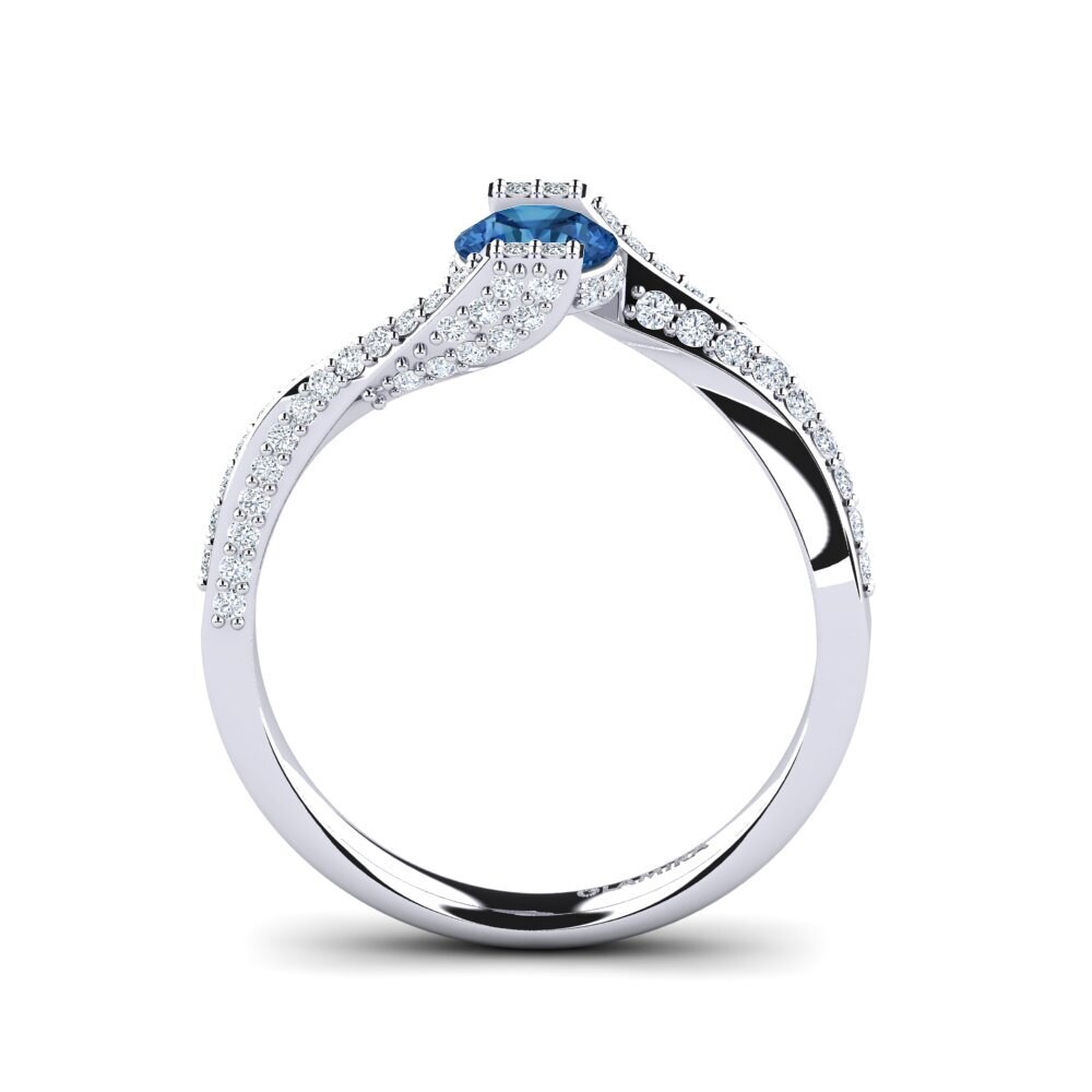 Dark Blue Zirconia Engagement Ring Brenda