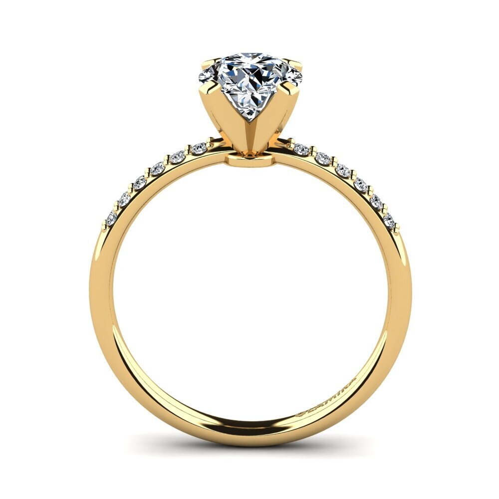 Bague Fiançailles Homme Or Blanc 14K - Pierre Ronde Blanche 4 Mm, Taille Ajustable