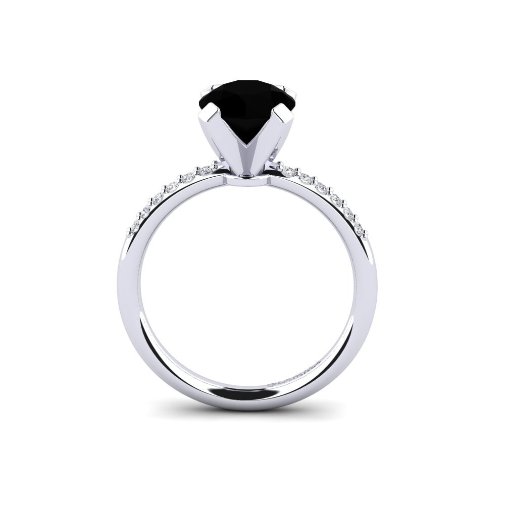 Black Onyx Engagement Ring Cadence 1.6 crt