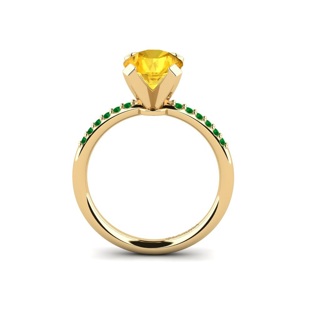 14ct Yellow Gold Citrine Engagement Ring Cadence 1.6 crt