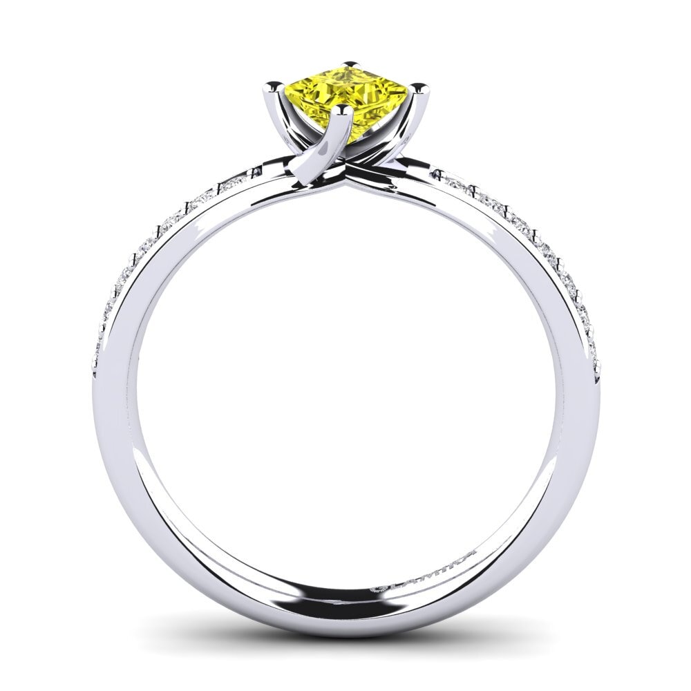 Princess Yellow Diamond Engagement Ring Dixie 0.4 crt
