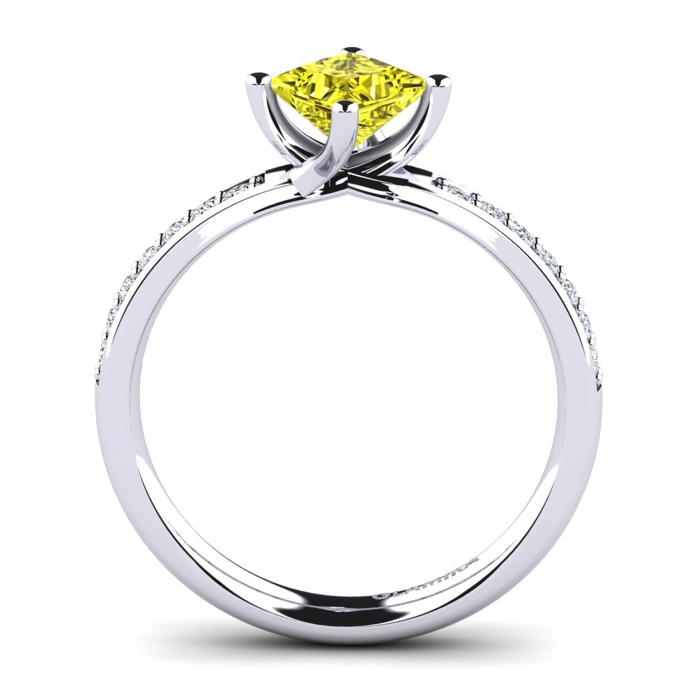 Princess Yellow Diamond Engagement Ring Dixie 0.93 crt