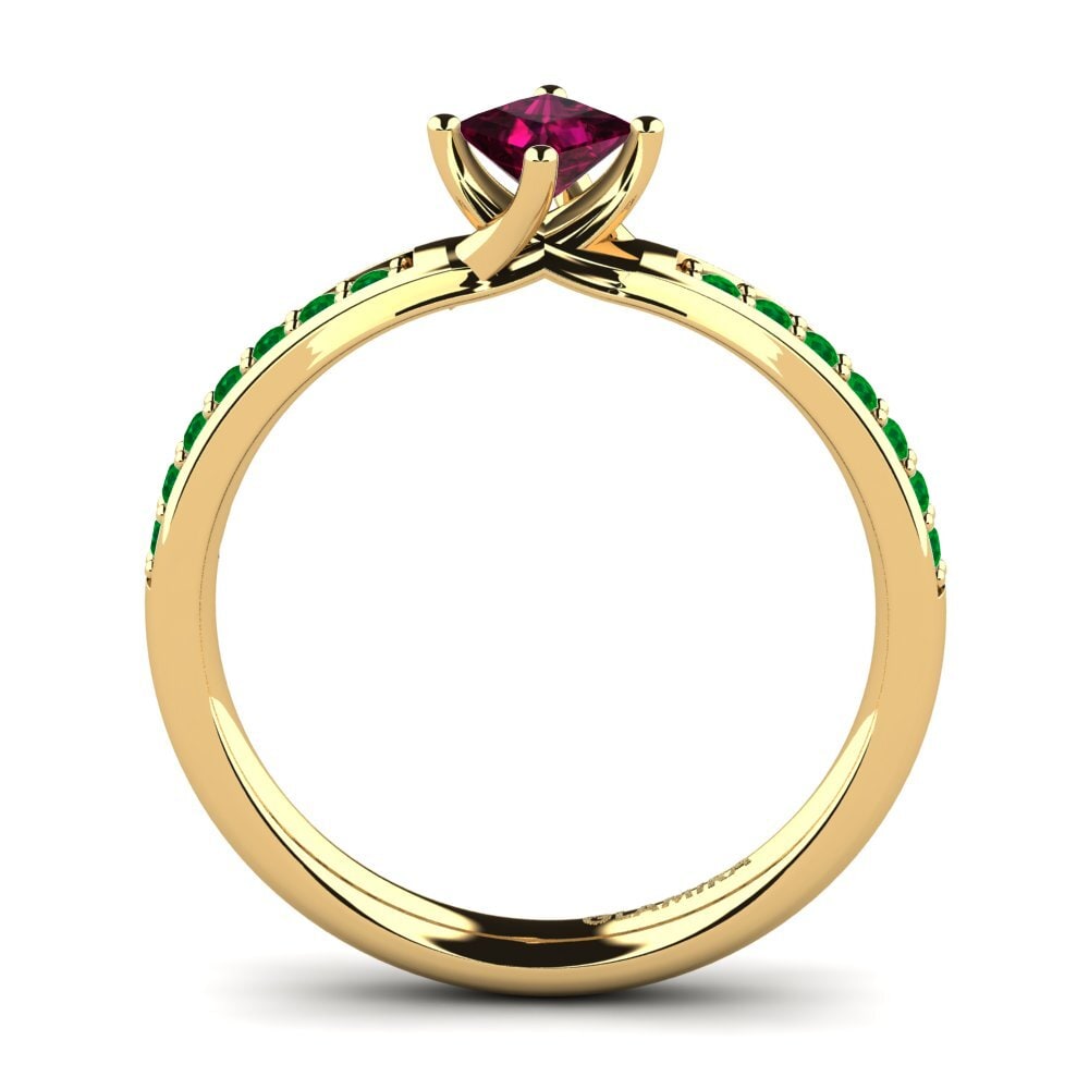 14ct Yellow Gold Rhodolite Garnet Engagement Ring Dixie