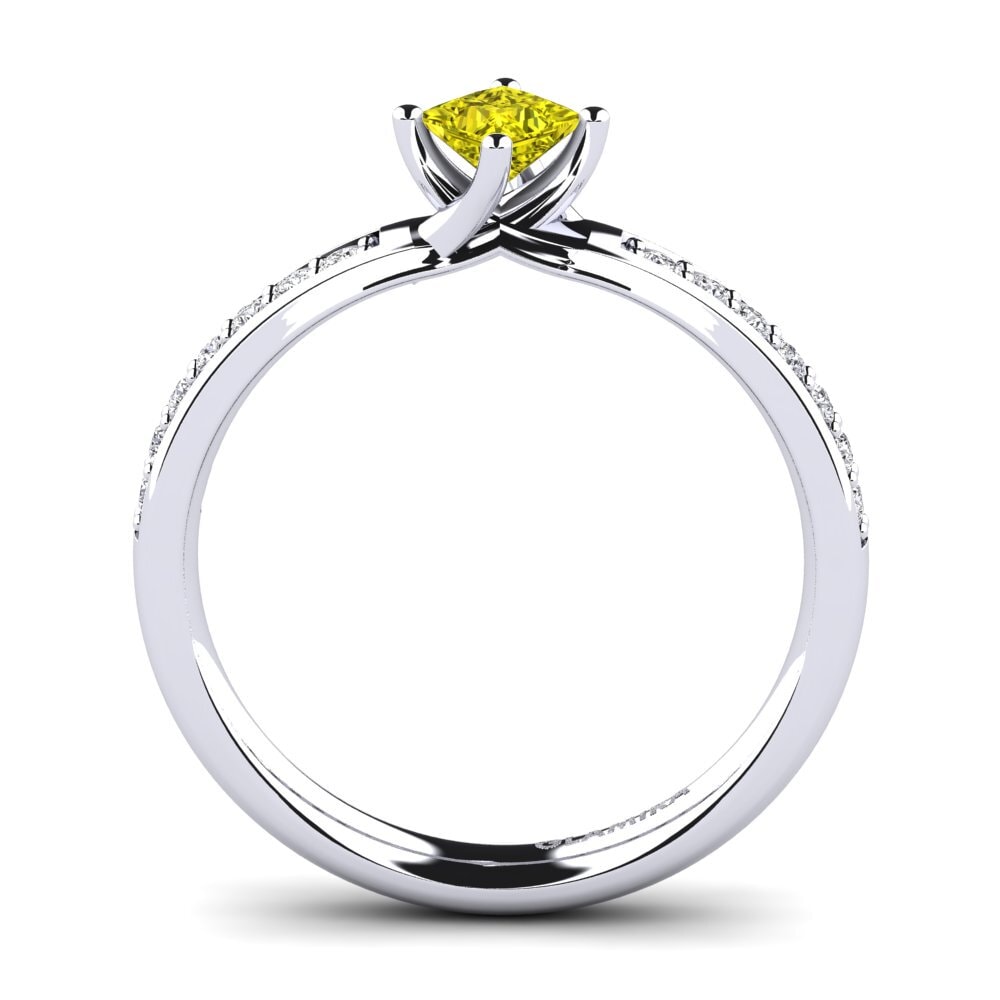 Princess Yellow Diamond Engagement Ring Dixie