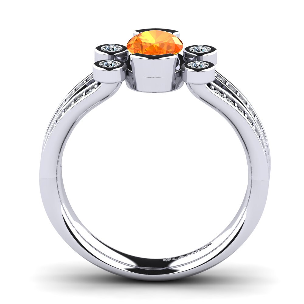 Zafiro Naranja Anillo de compromiso Darsana