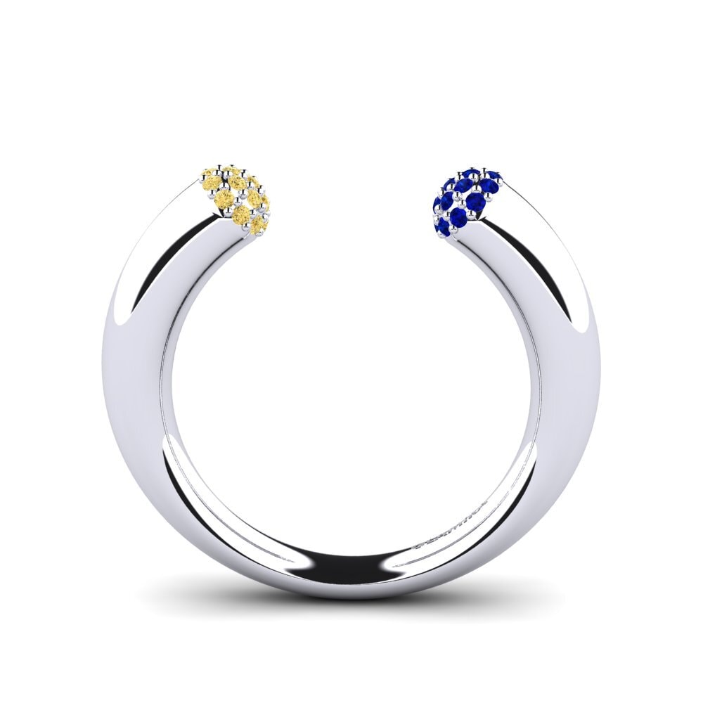 White Silver Round Ring Delmore