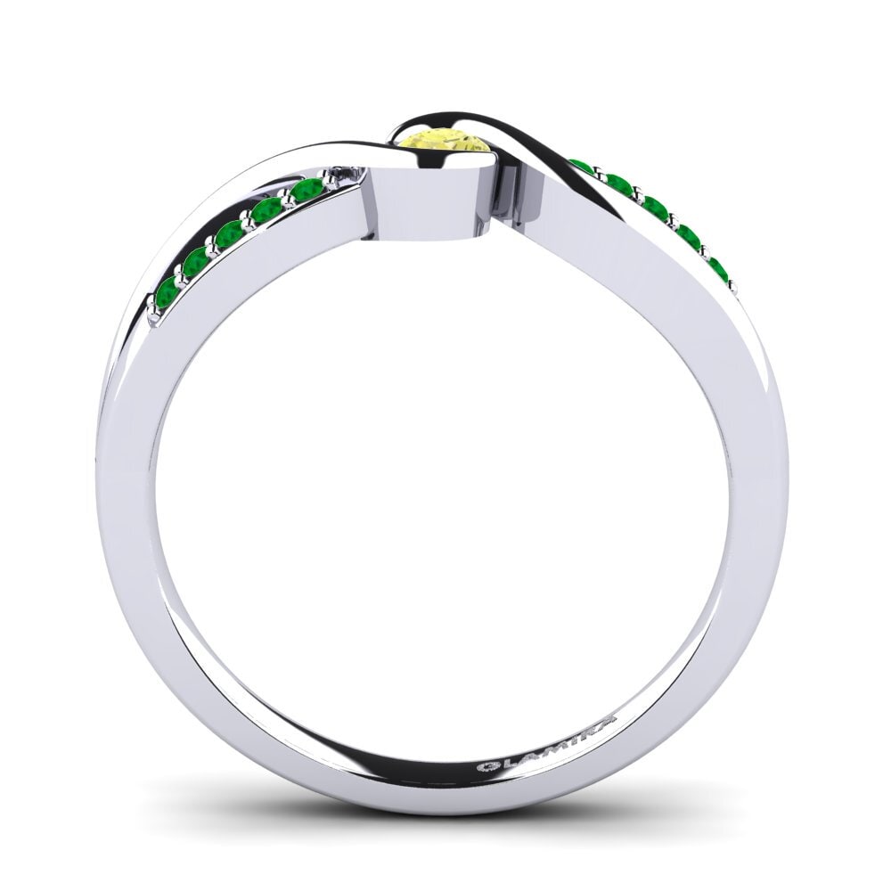 White Silver Engagement Ring Dahlia 0.1crt