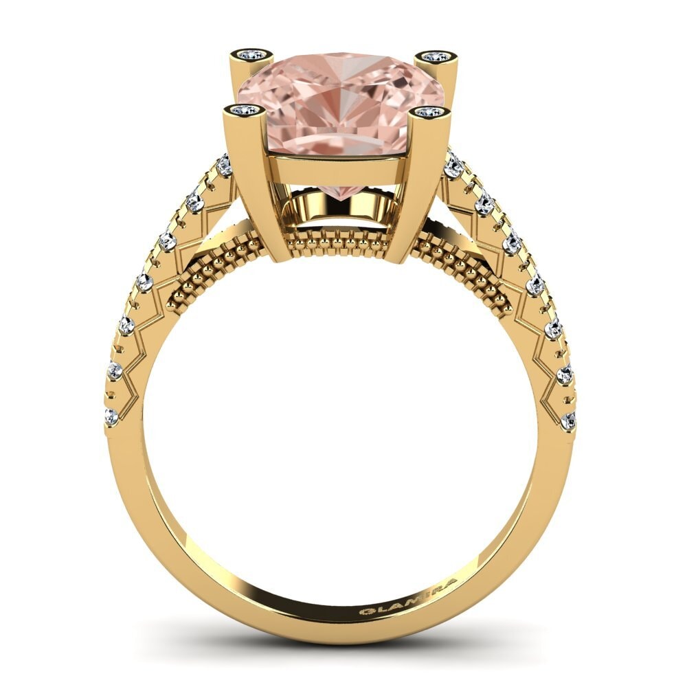 14ct Yellow Gold Morganite Engagement Ring Daphne