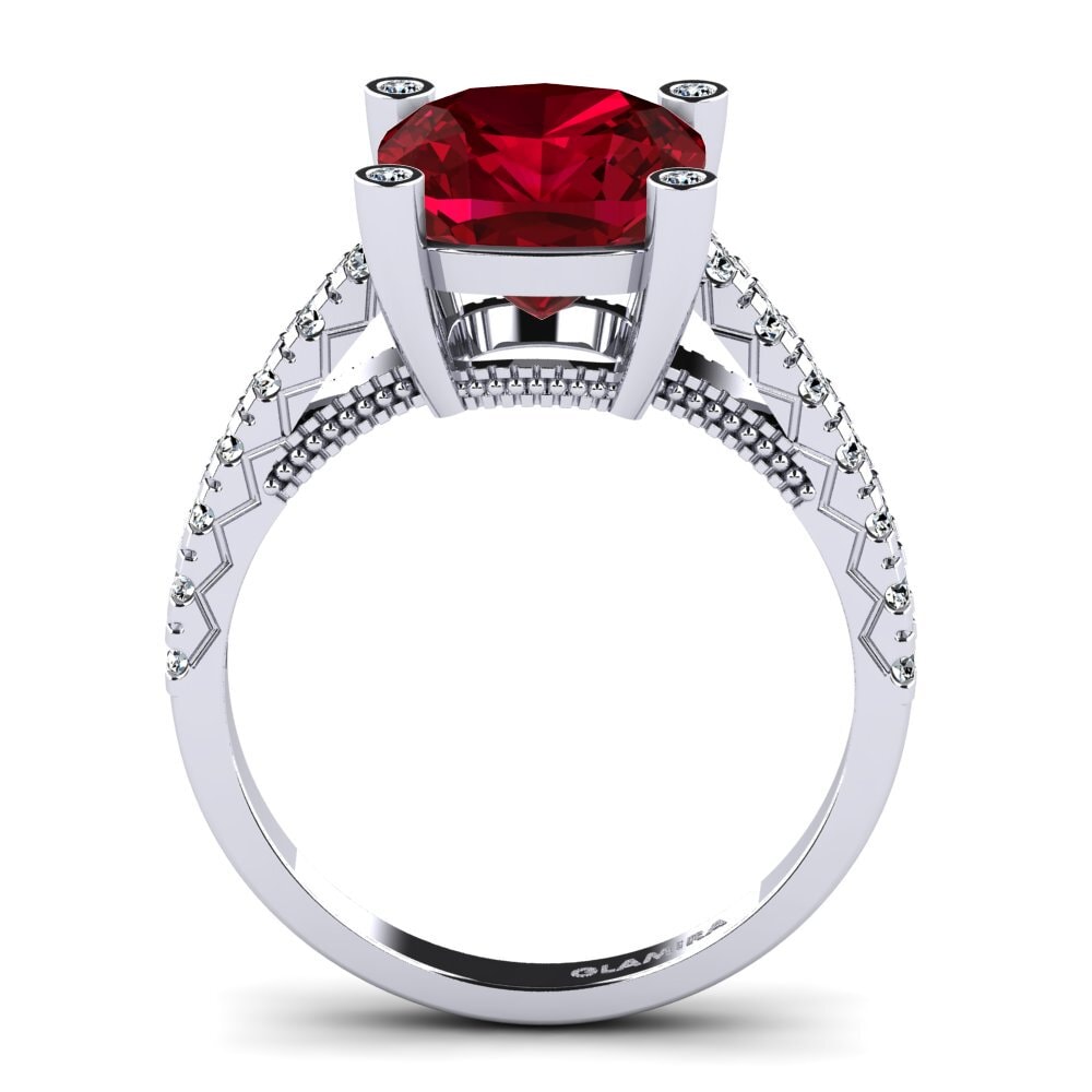 Red Zirconia Engagement Ring Daphne
