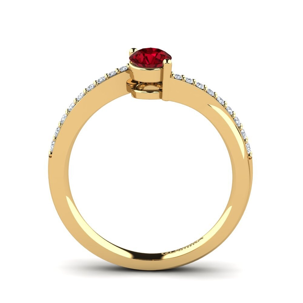 Red Zirconia Engagement Ring Gemma