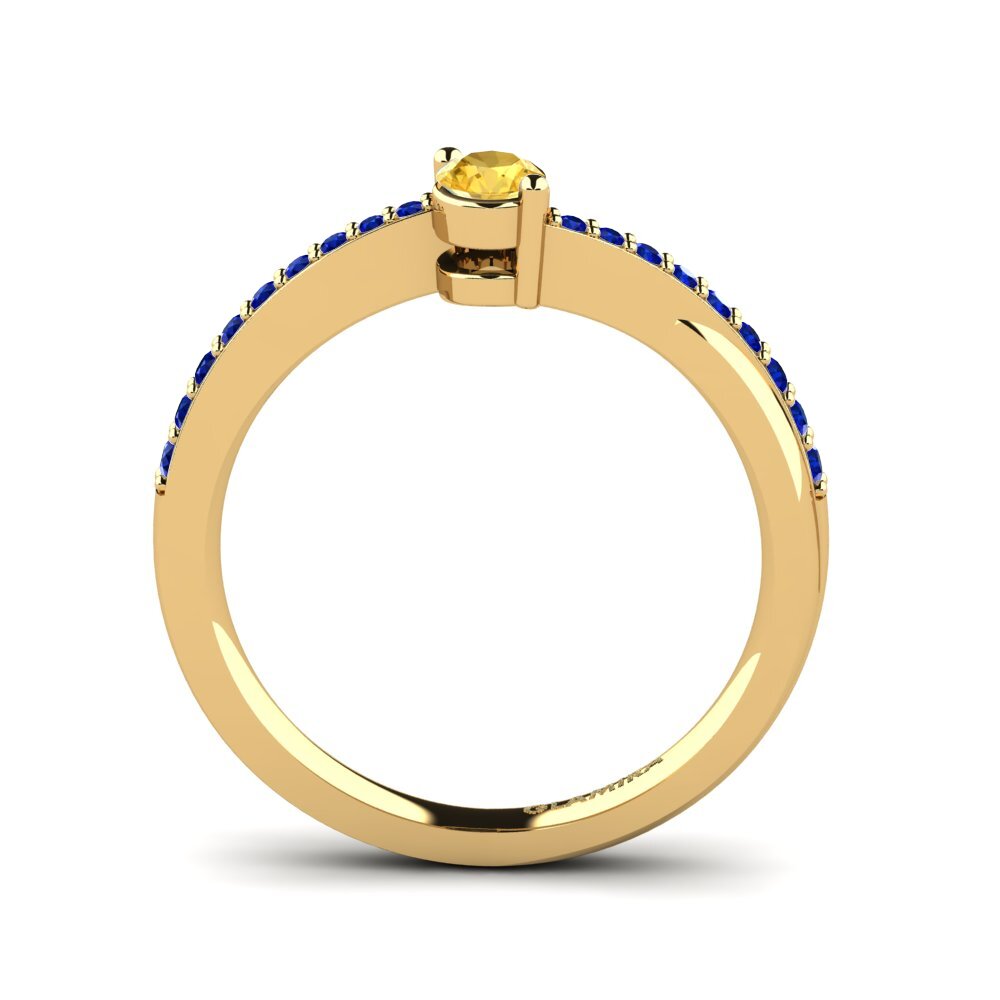 14ct Yellow Gold Citrine Engagement Ring Gemma 0.16crt