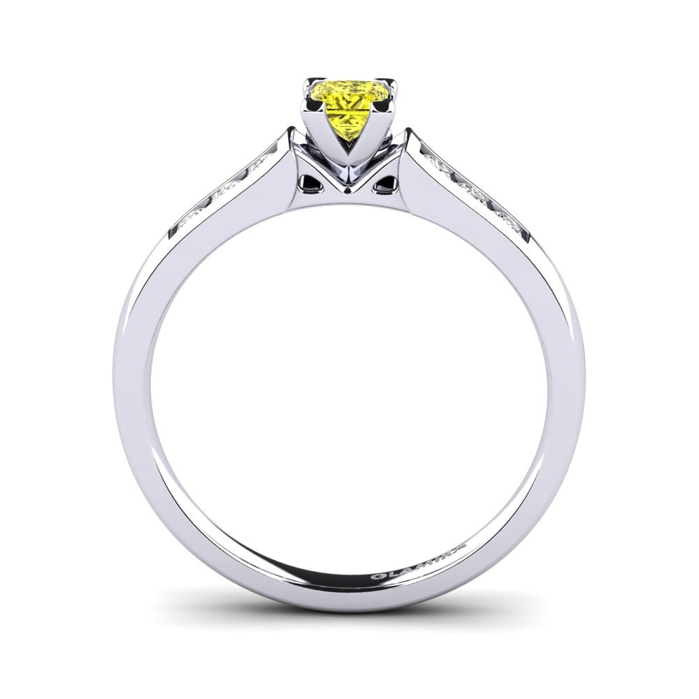 Princess Yellow Diamond Engagement Ring Emilia 0.27 crt