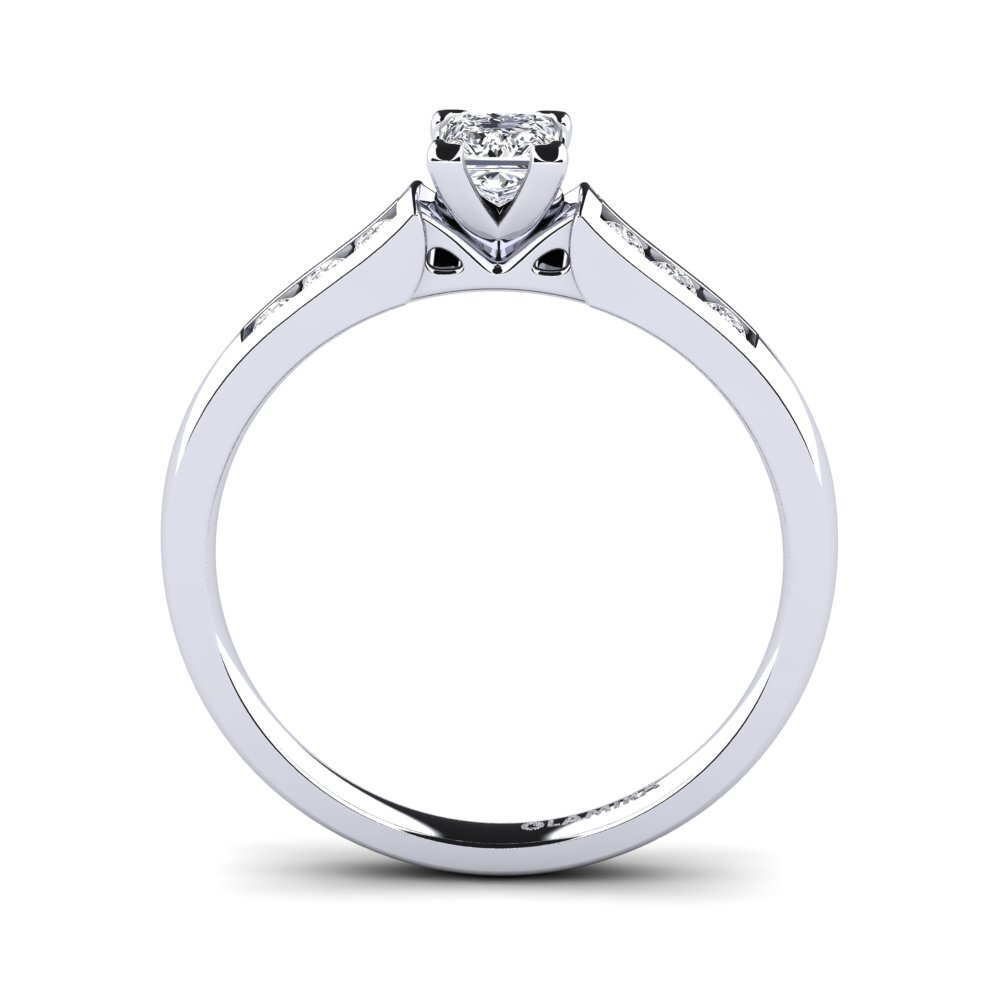 White Silver Engagement Ring Emilia 0.4 crt