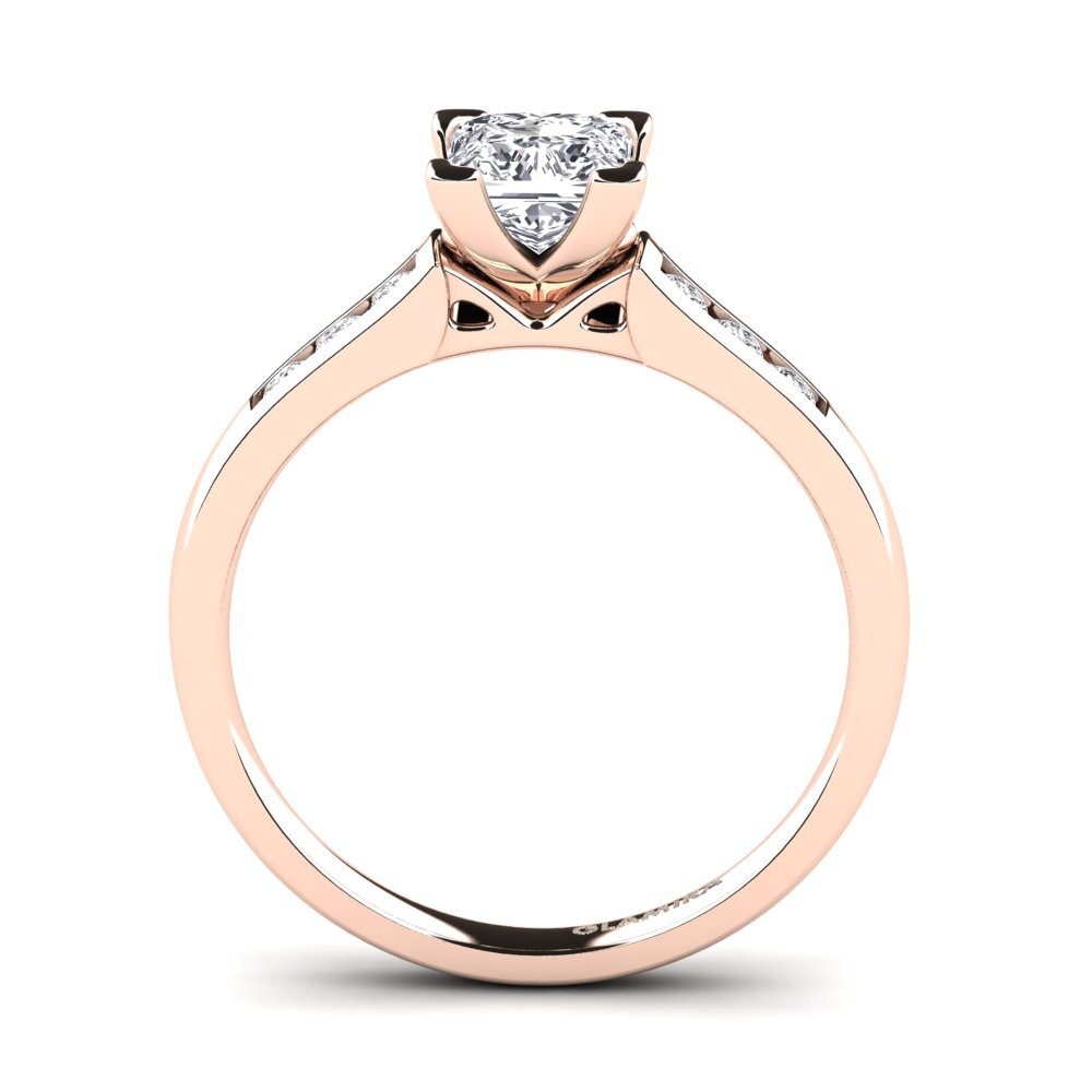 Rotgold 750 Prinzess Verlobungsringe Emilia 0.93crt