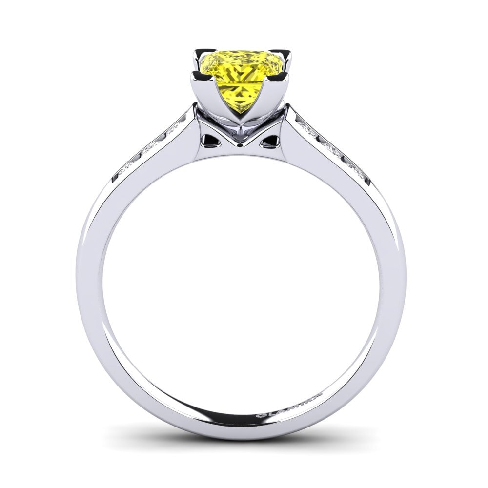 Princess Yellow Diamond Engagement Ring Emilia 0.93 crt