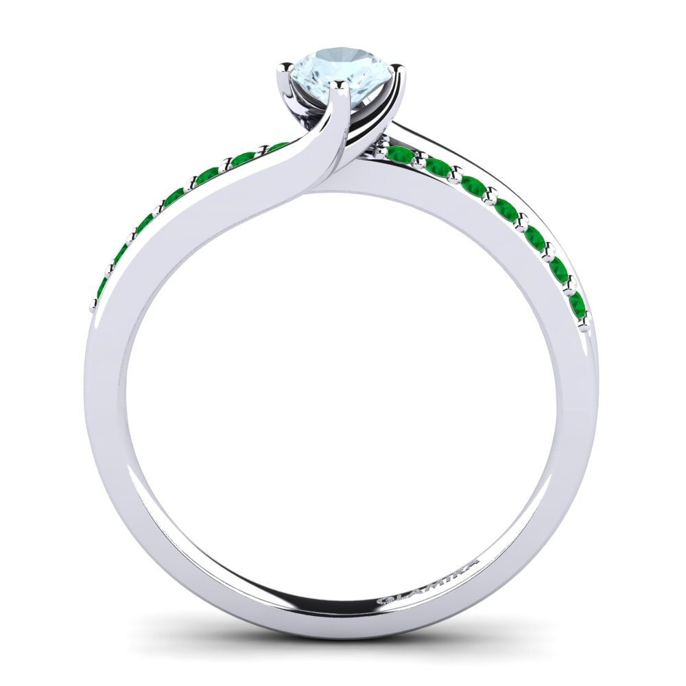 Aquamarine Diamonds Ring Lia