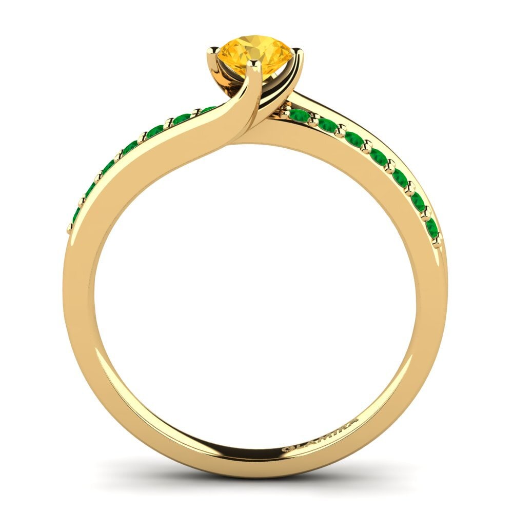 14ct Yellow Gold Citrine Diamonds Ring Lia