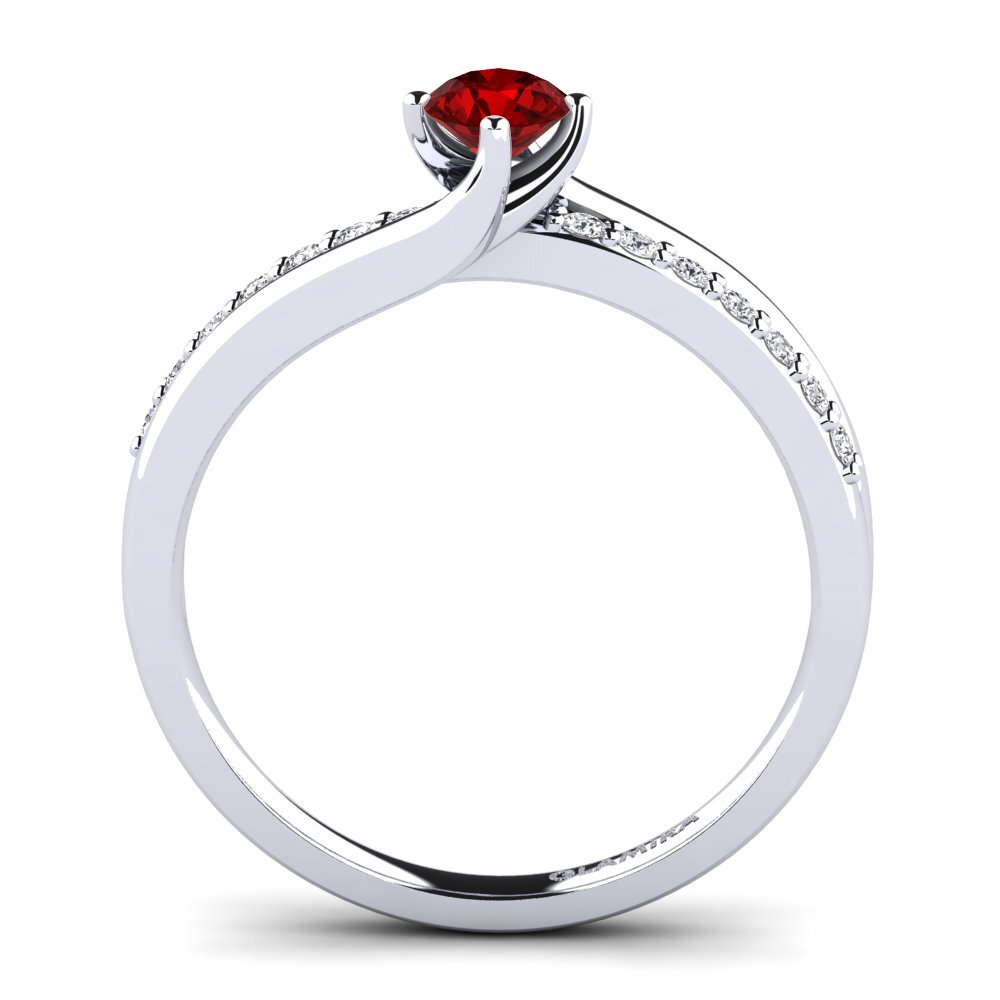 Ruby (Lab Created) Diamonds Ring Lia