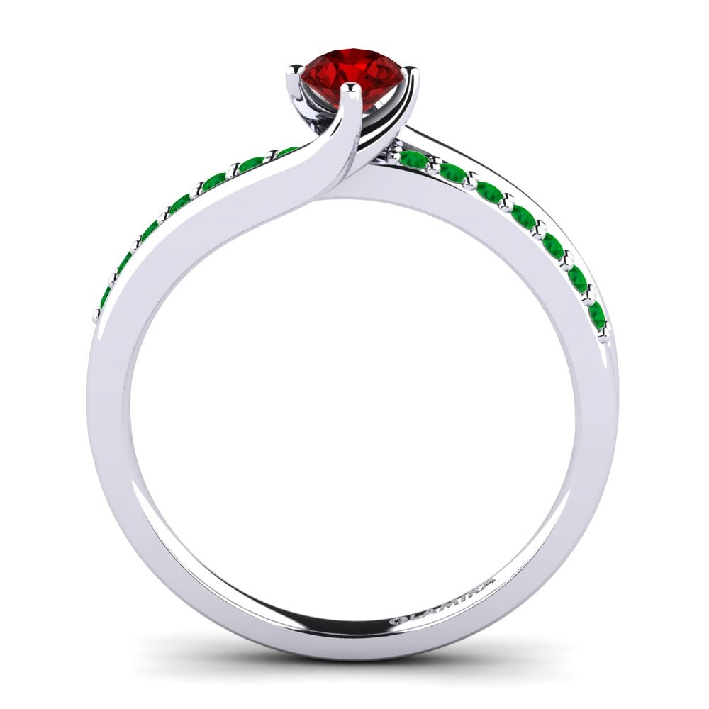 Ruby (Lab Created) Diamond Ring Lia