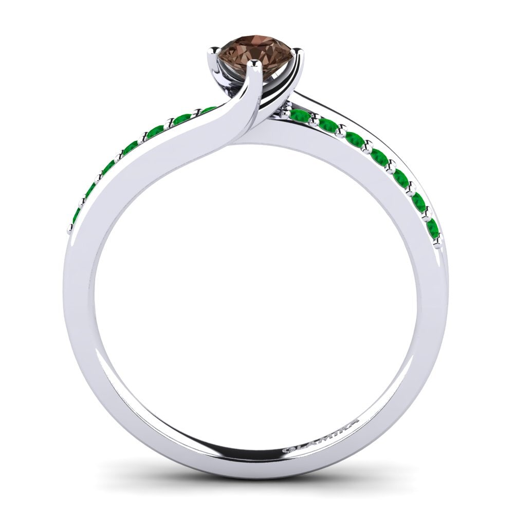 Smoky Quartz Diamonds Ring Lia