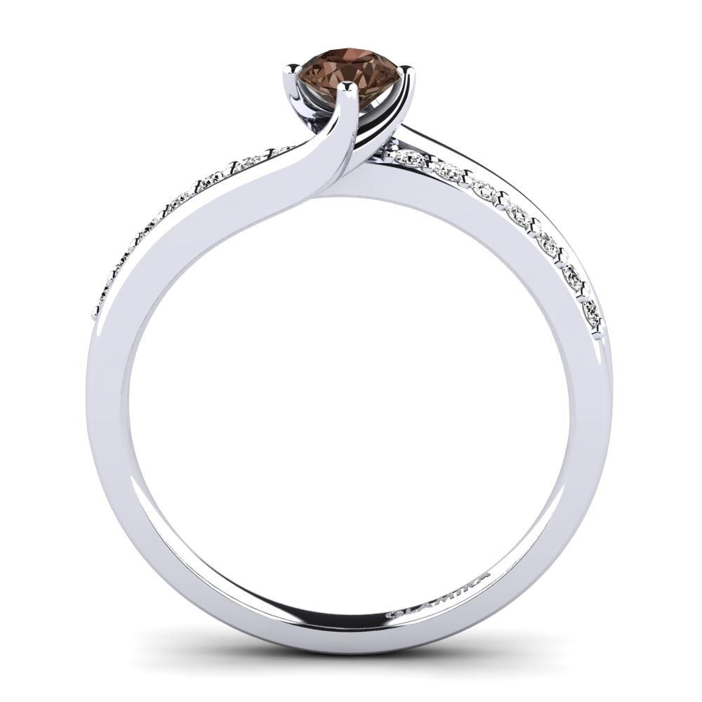 Smoky Quartz Diamonds Ring Lia