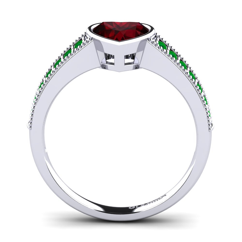 9ct White Gold Garnet Engagement Ring Chole