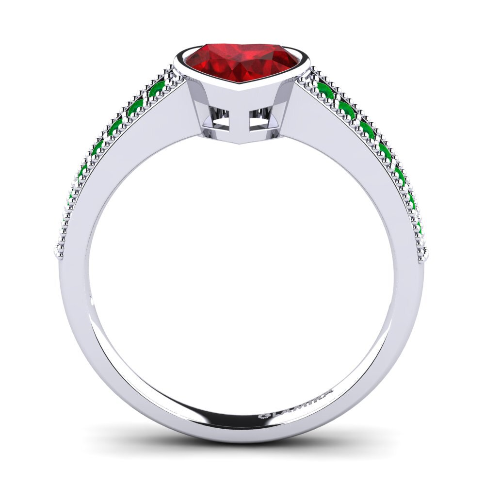 18ct White Gold Ruby (Lab Created) Engagement Ring Chole