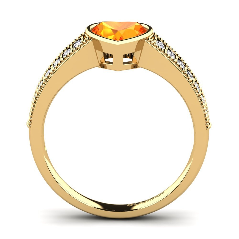 Orange Sapphire Engagement Ring Chole