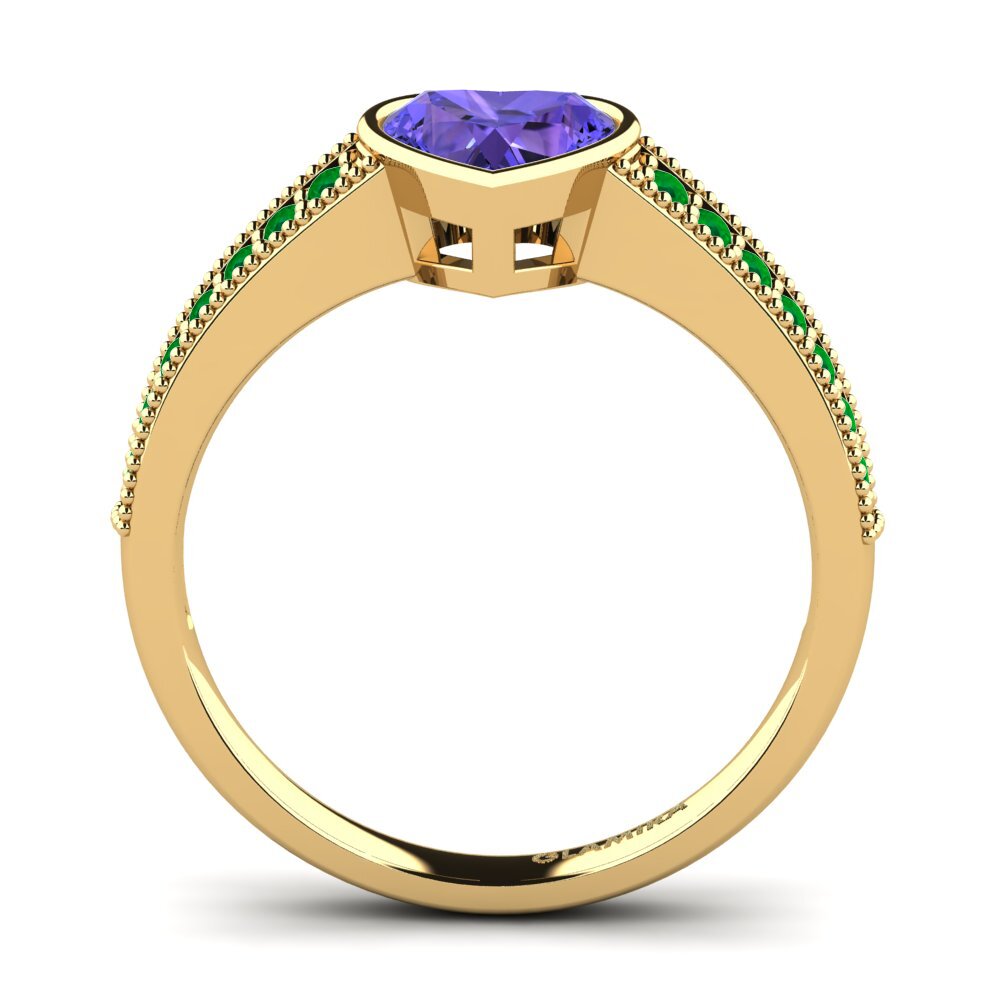 14ct Yellow Gold Tanzanite Engagement Ring Chole