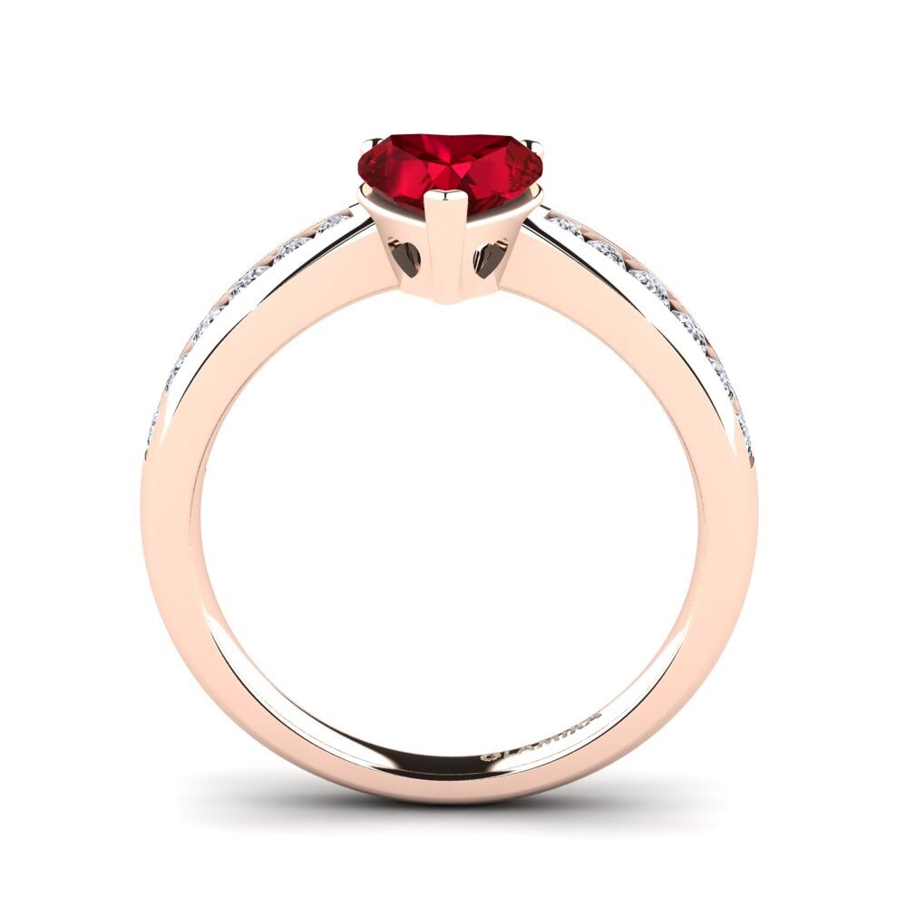 Red Zirconia Engagement Ring Nicole