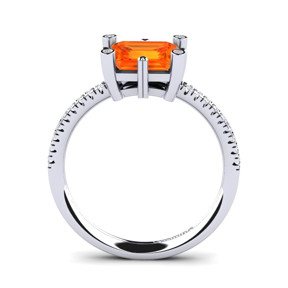 Zafiro Naranja Anillo de compromiso Margarita
