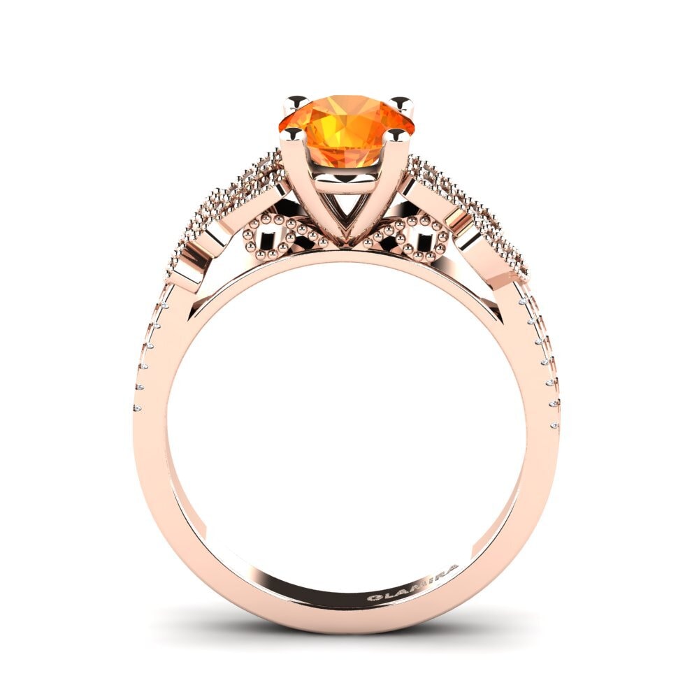 Orange Sapphire Engagement Ring Gunilla