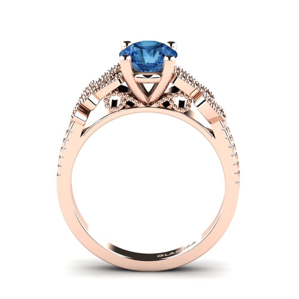 Circonita Azul Oscuro Anillo de compromiso Gunilla