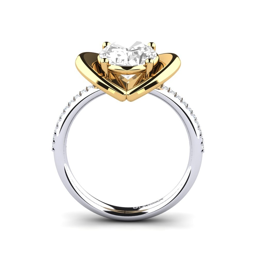 14ct White / Yellow Gold White Topaz Engagement Ring Johila