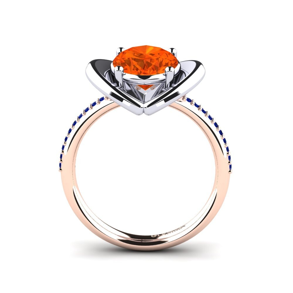 14ct Rose / White Gold Fire-Opal Engagement Ring Johila