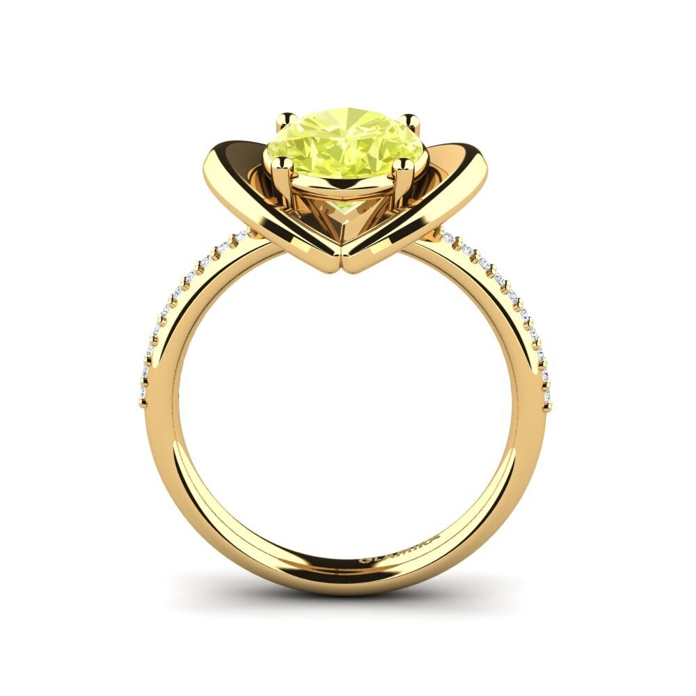 14ct Yellow Gold Lemon Quartz Engagement Ring Johila