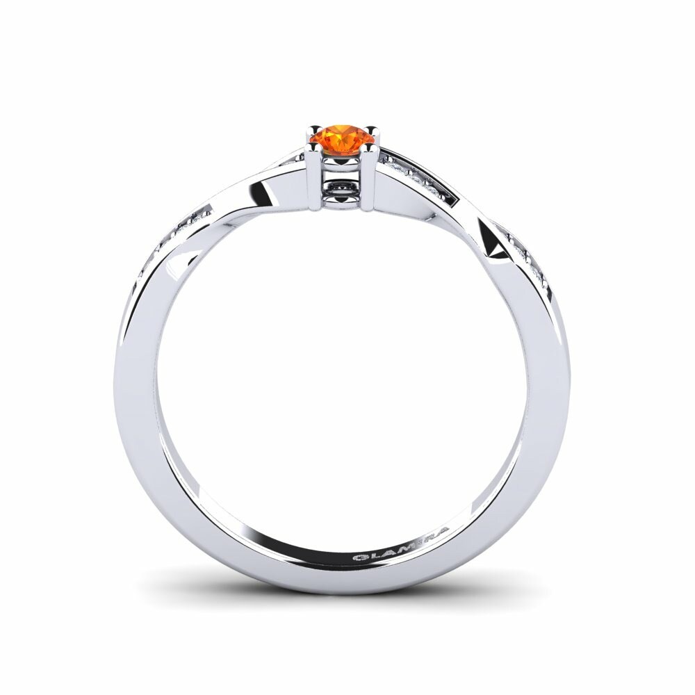 Orange Sapphire Engagement Ring Kabena