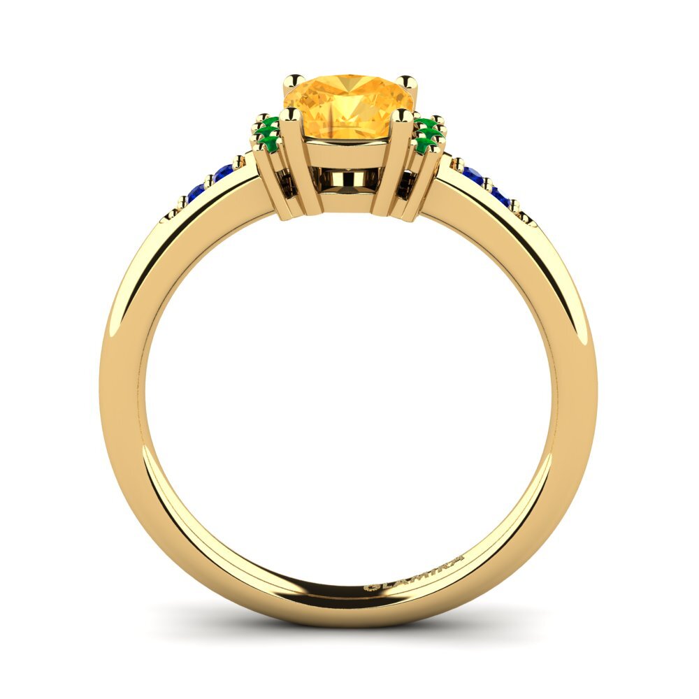 14ct Yellow Gold Citrine Engagement Ring Lenny
