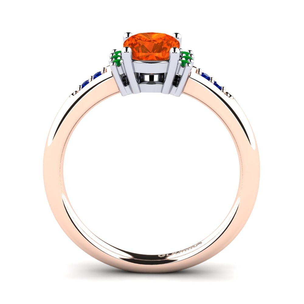 14ct Rose / White Gold Fire-Opal Engagement Ring Lenny