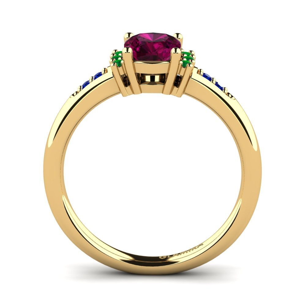14ct Yellow Gold Rhodolite Garnet Engagement Ring Lenny