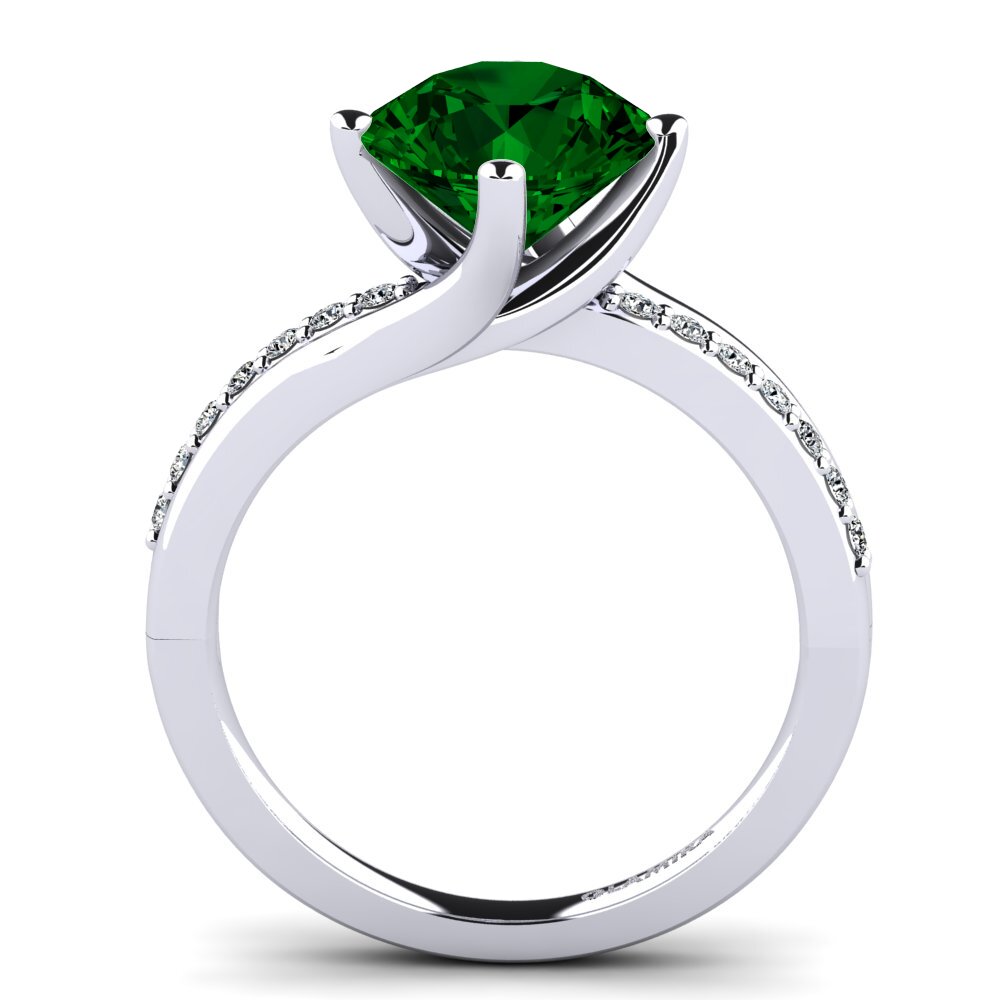 Green Zirconia Engagement Ring Lia 3.0 crt