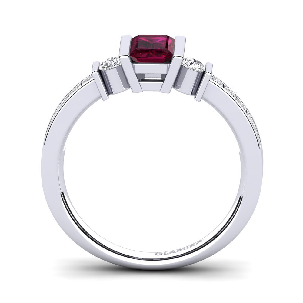 Rhodolite Garnet Engagement Ring Metis