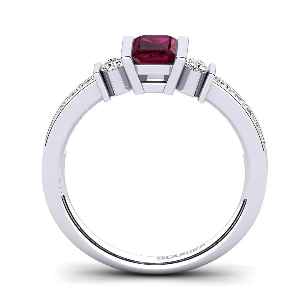 Granate Rhodolite Anillo de compromiso Metis