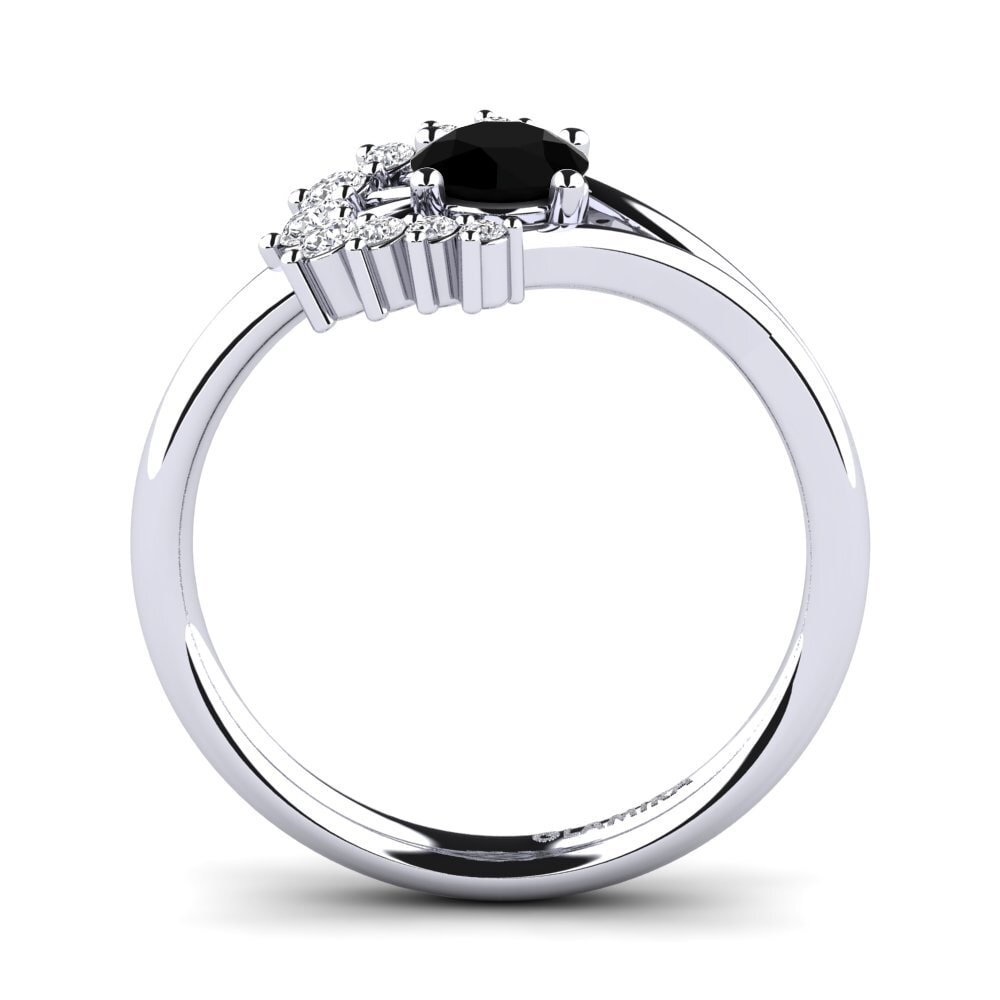 Black Diamond Engagement Ring Lea